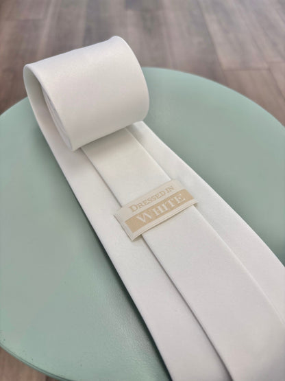 White Temple Tie - Plain