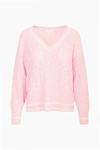 Jessanna Linen-Cotton Cable Knit Pullover