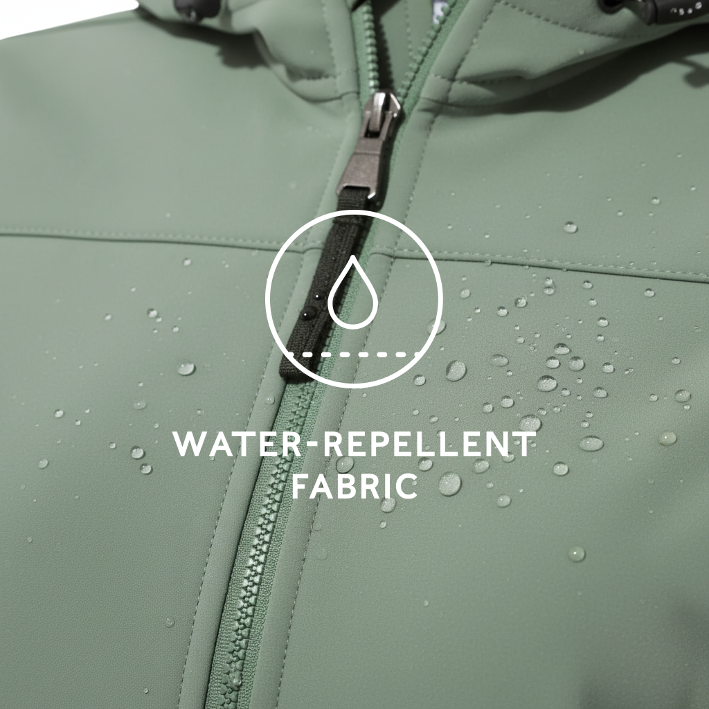 Keld Womens Shower Resistant Hooded Softshell Jacket - Light Forest
