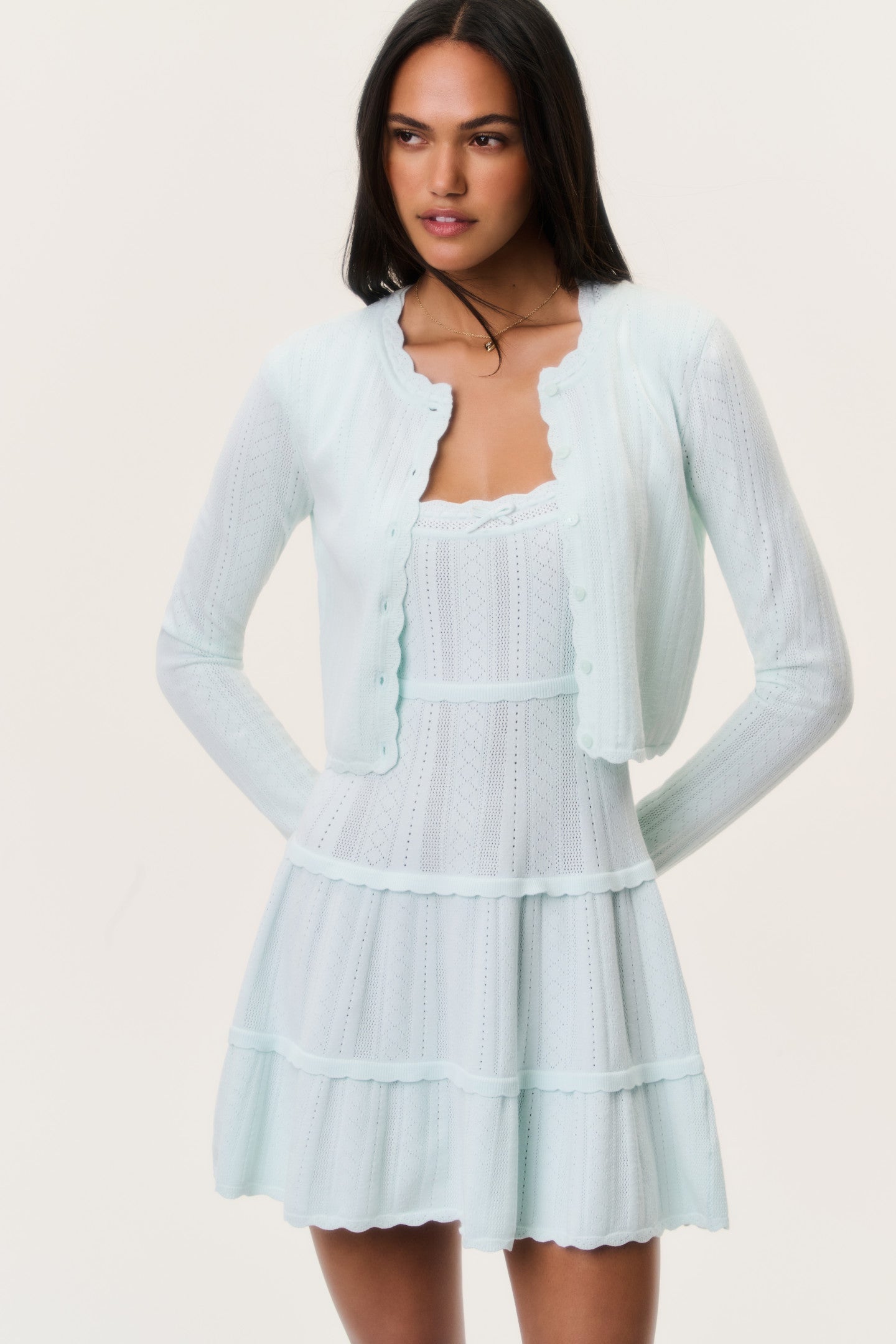 Nadiya Stretch Pointelle Cardigan