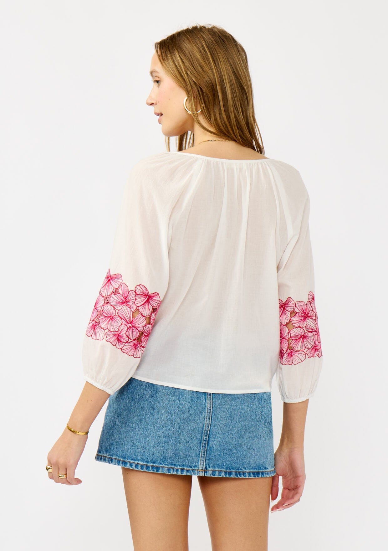 Jules Embroidered Tie Front Top