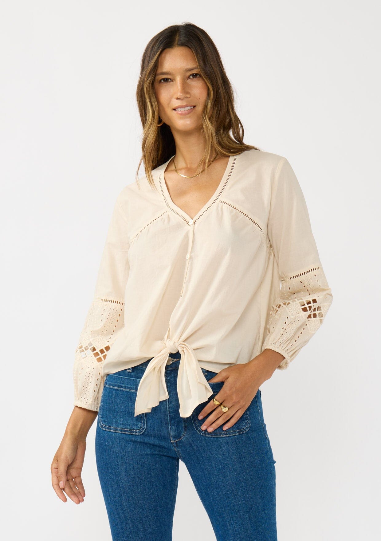 Rosalia Tie Front Top
