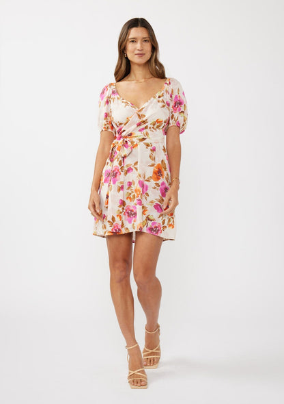Blushing Meadow Tie Waist Mini Dress