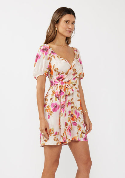 Blushing Meadow Tie Waist Mini Dress