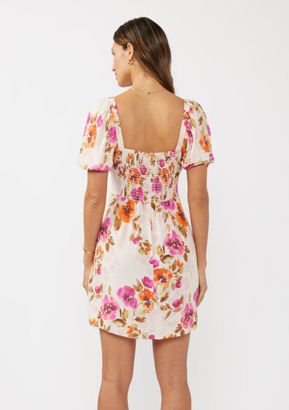 Blushing Meadow Tie Waist Mini Dress