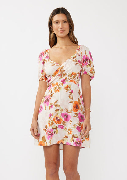 Blushing Meadow Tie Waist Mini Dress