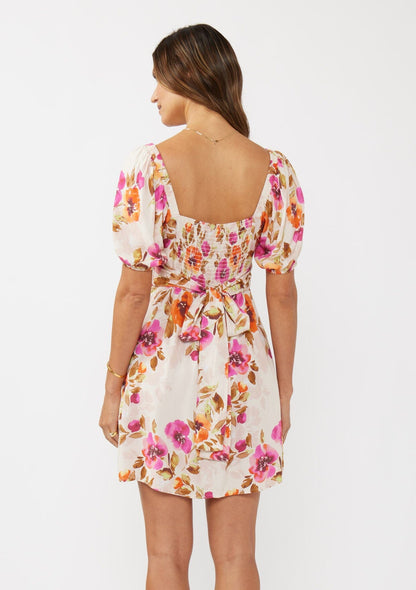 Blushing Meadow Tie Waist Mini Dress