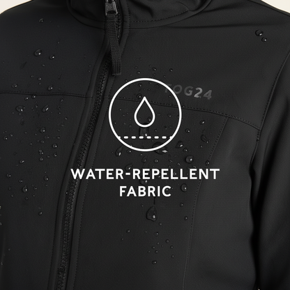 Marina Womens Long Water Resistant Softshell Jacket - Black