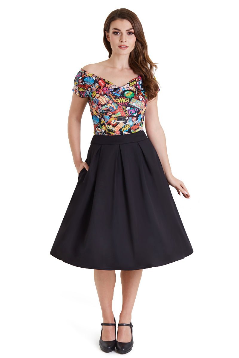 Lilian Off Shoulder Pop Art Top