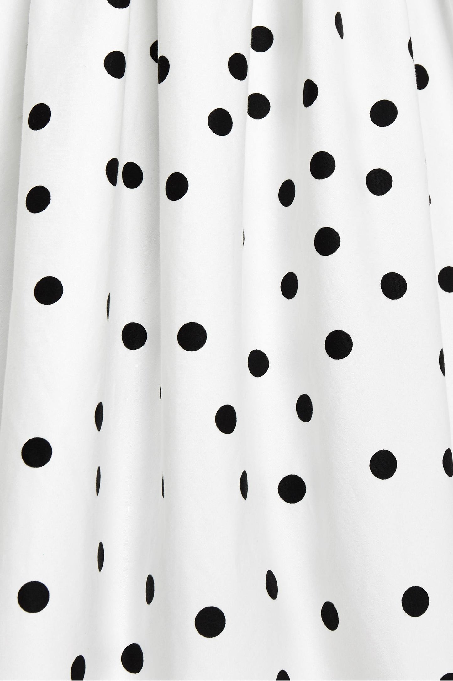 Amanda Scoop Neck Polka Dot Swing Dress in White-Black