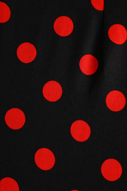 Lisa Polka Dot Shirt Dress in Black and Red