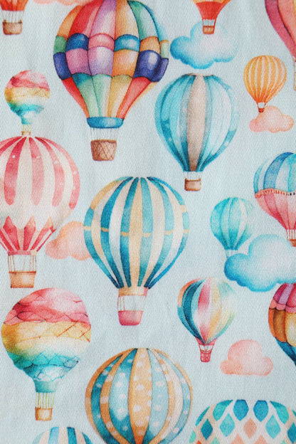 Penelope Hot Air Balloon Festival Shirt Dress In Light Blue