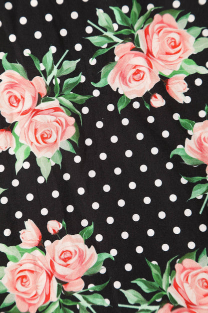 Poppy Navy Blue Polka Dot Rose Shirt Dress