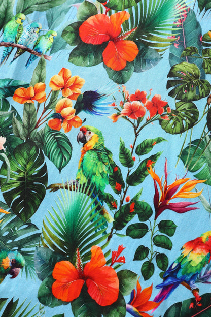 Penelope Tropical Parrot Shirt Dress