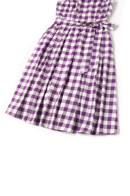 Amanda Purple Gingham Swing Dress