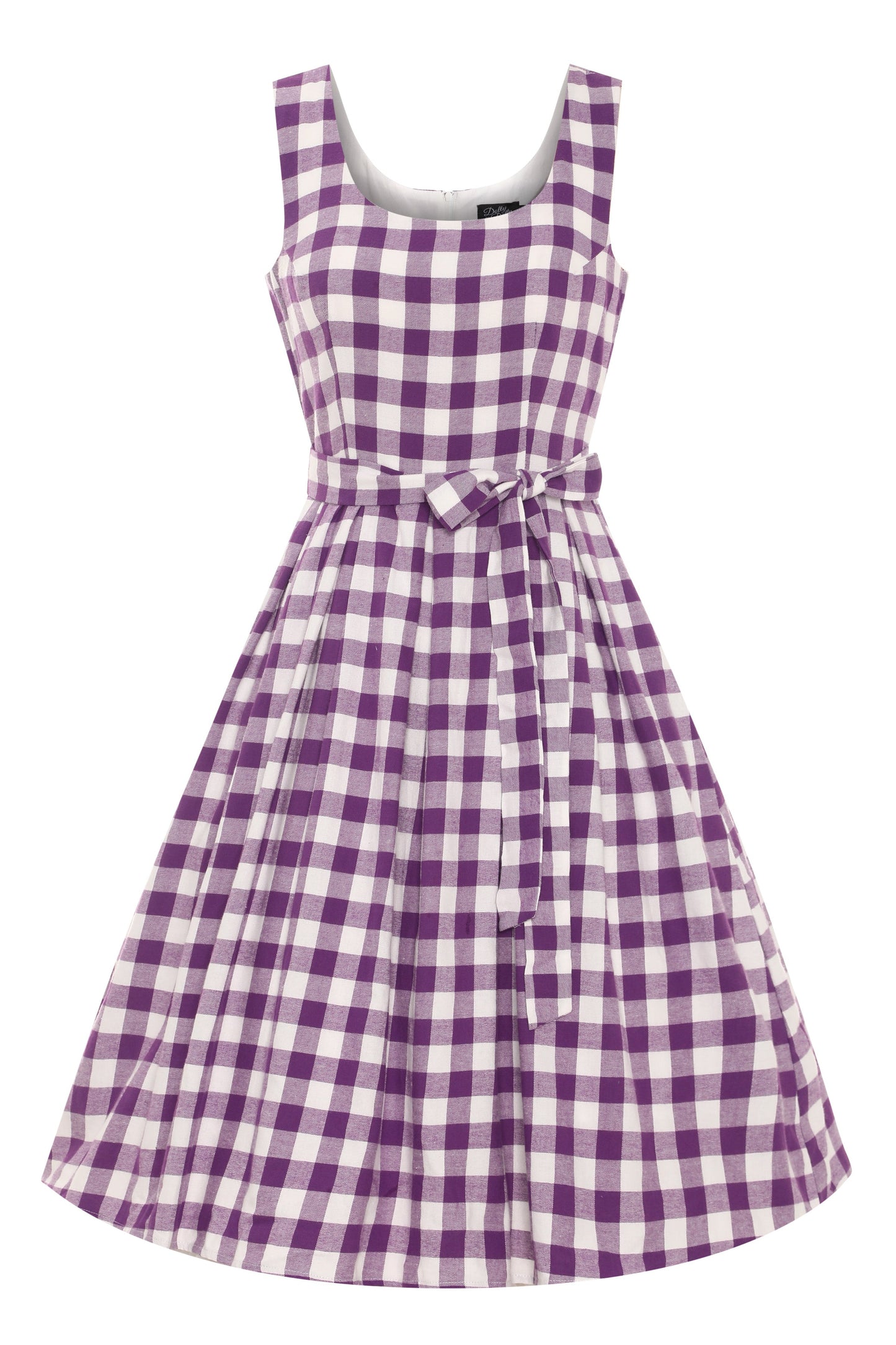 Amanda Purple Gingham Swing Dress