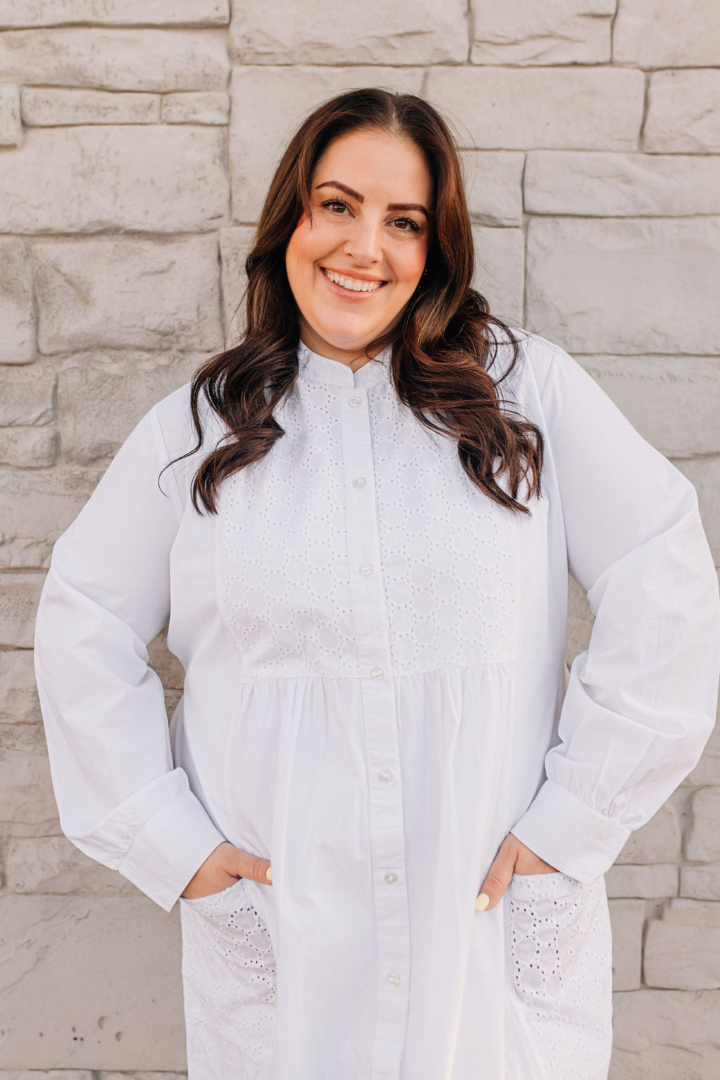 White Circle LDS Temple Dress