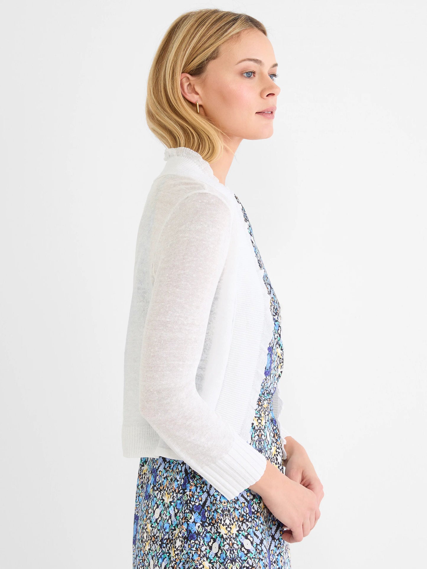 Ruffle Featherknit Cardigan