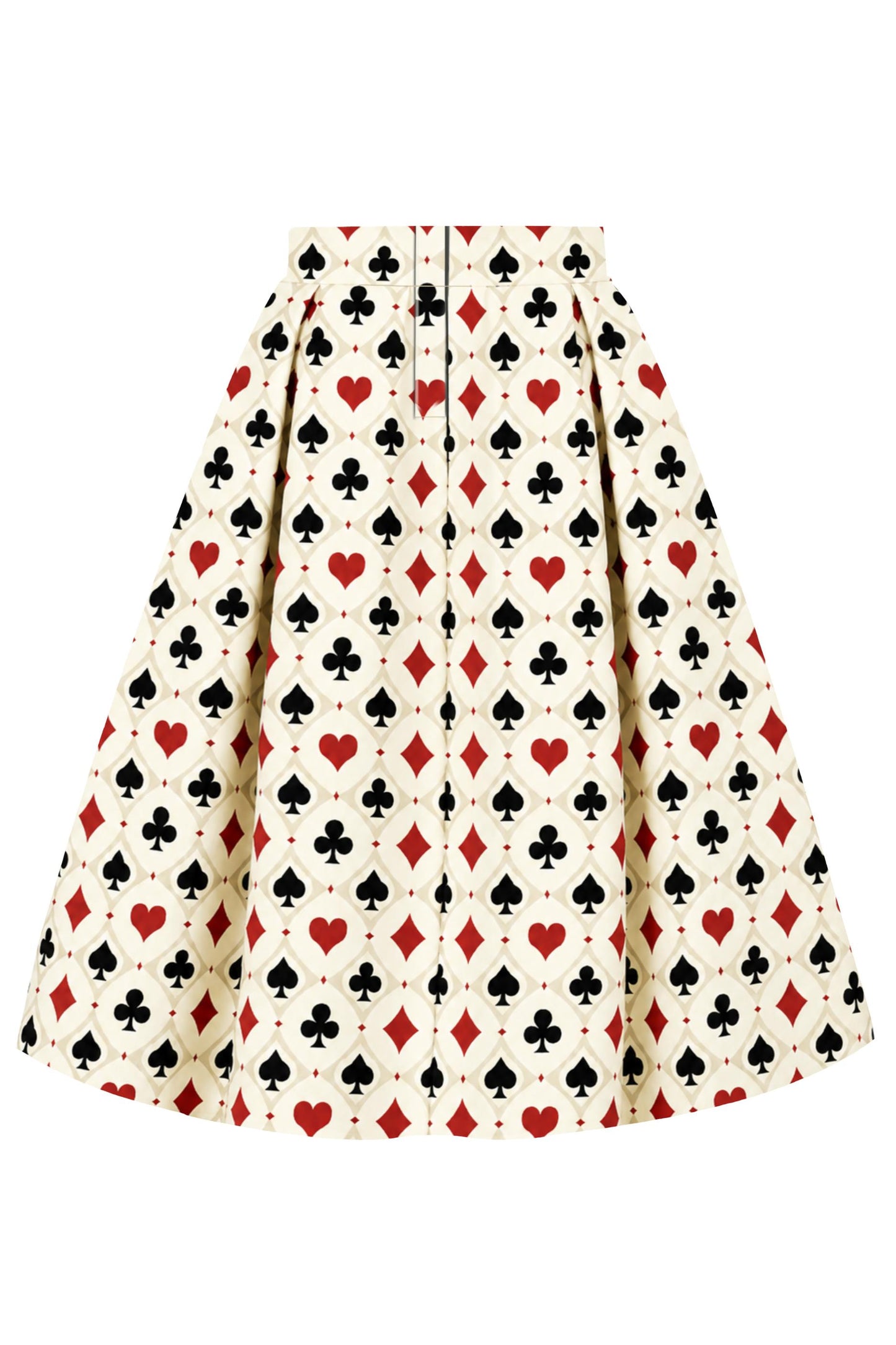 Aisley Playing Cards Suits Skirt in Cream