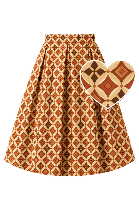 Aisley Retro Diamond Foulard Skirt