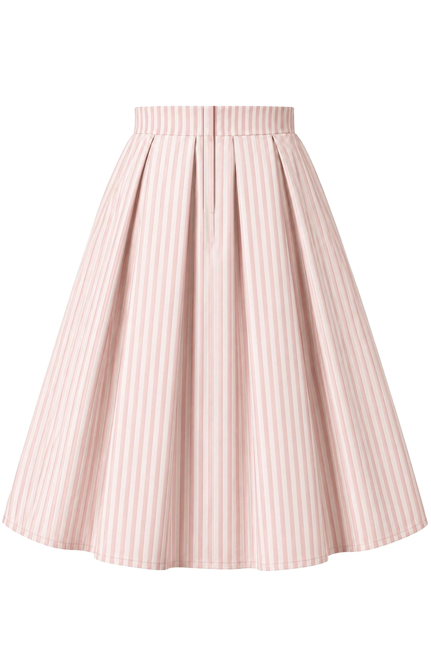 Aisley Light Pink Stripe Pleated Skirt