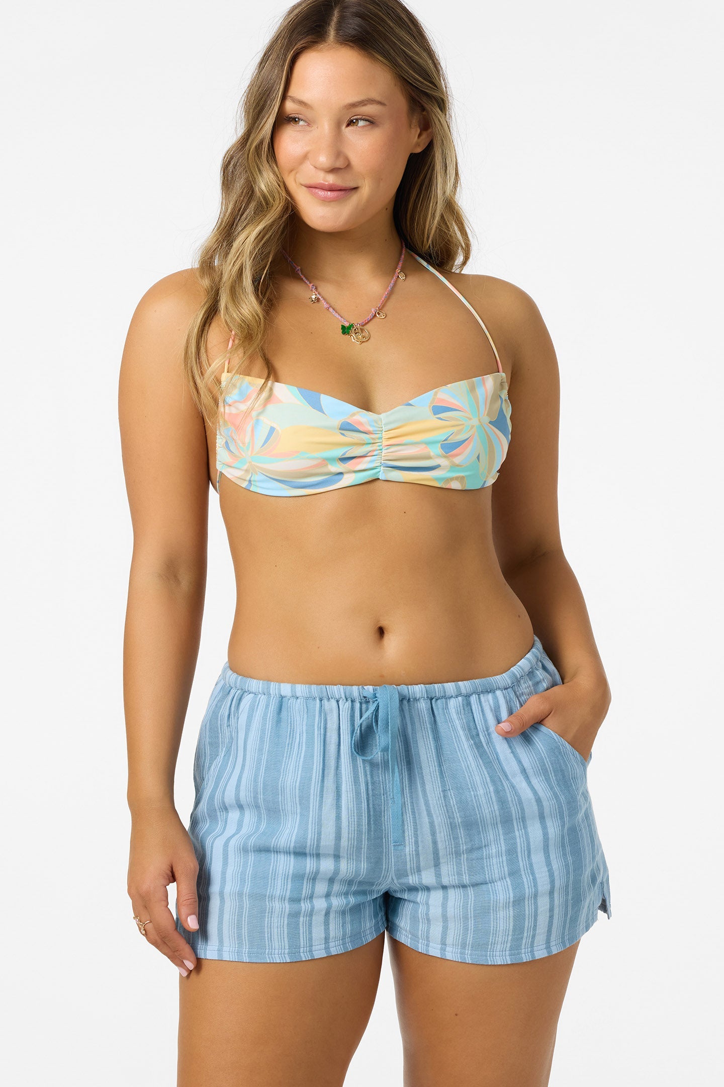 Brenda Waves Stripe Beach Shorts