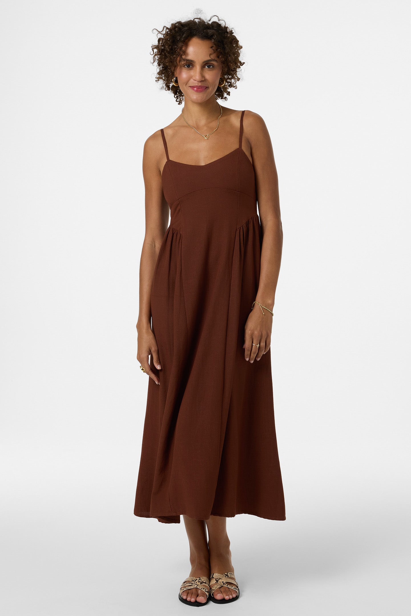 Linden Solid Midi Dress