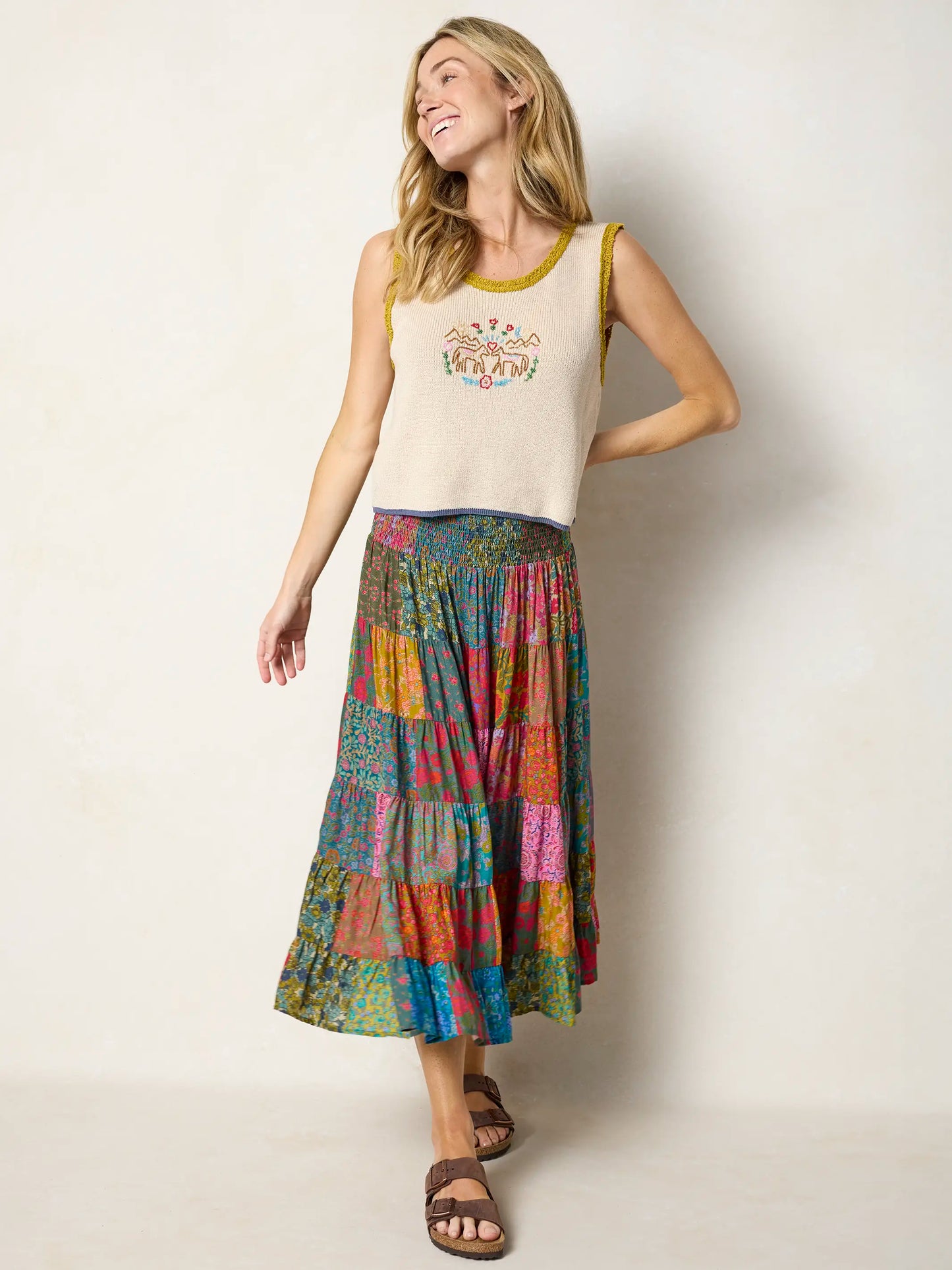 Beaded Sweater Tank - Horses
