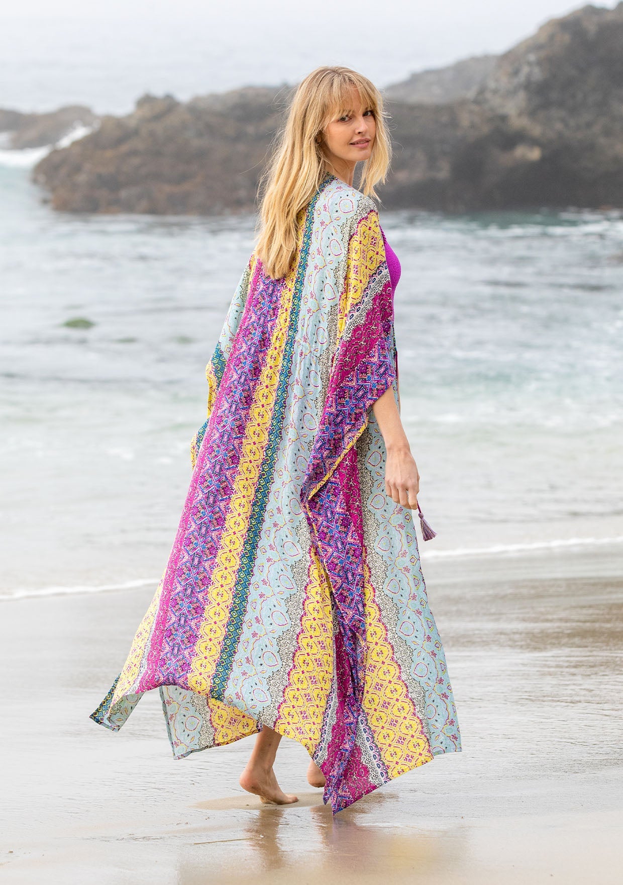 Take me to Coachella Paisley Maxi Kimono