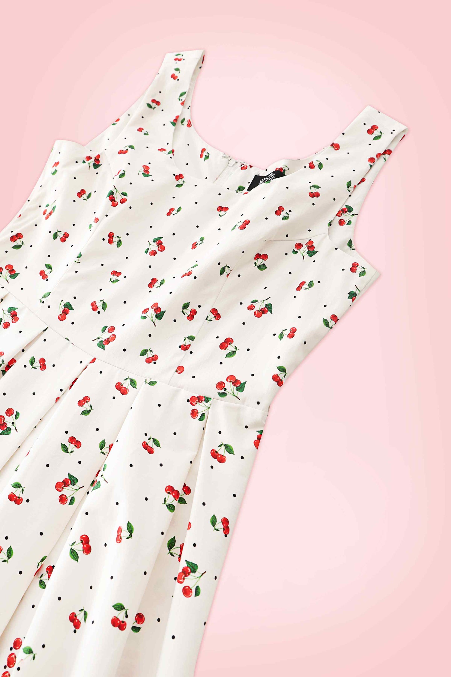 Ophelia White Cherry Midi Dress