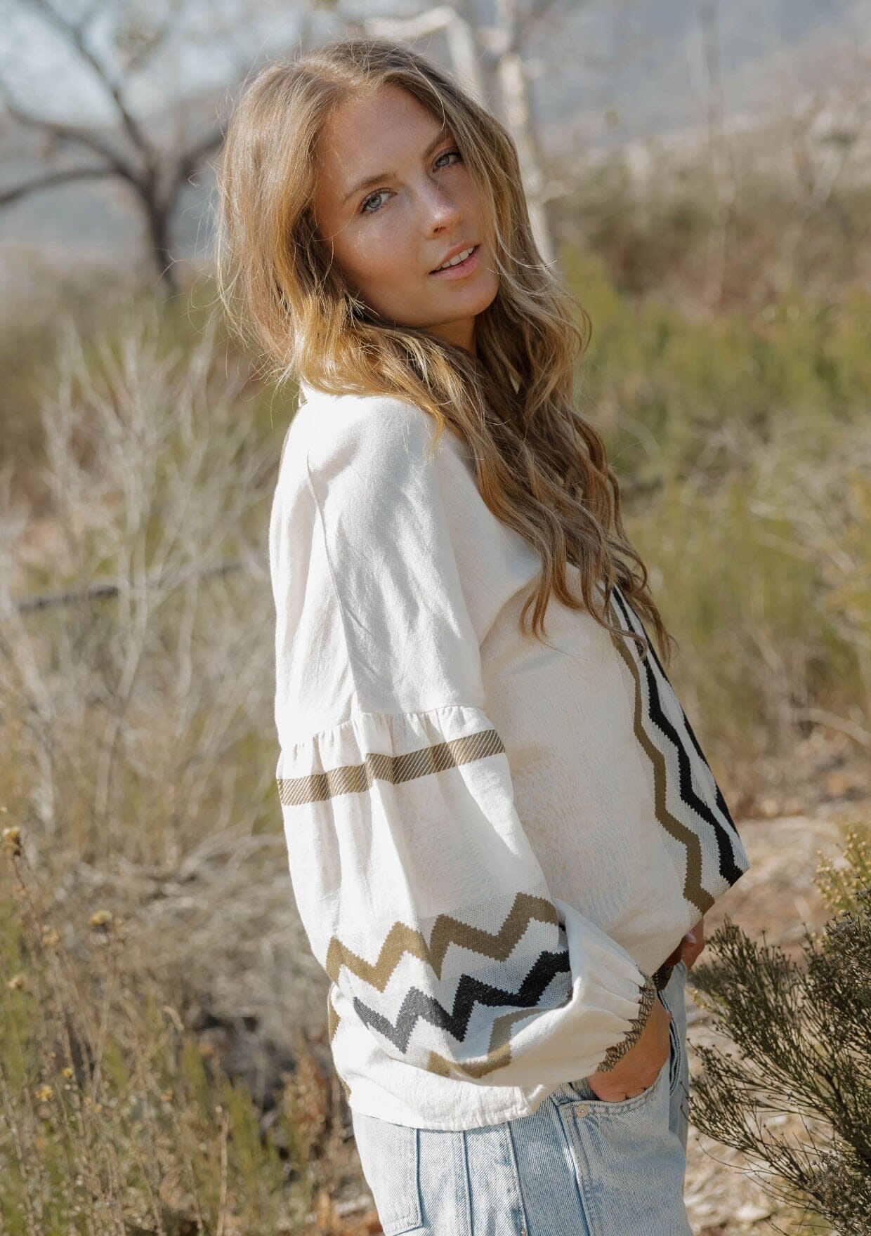 Mona Jacquard Blouse