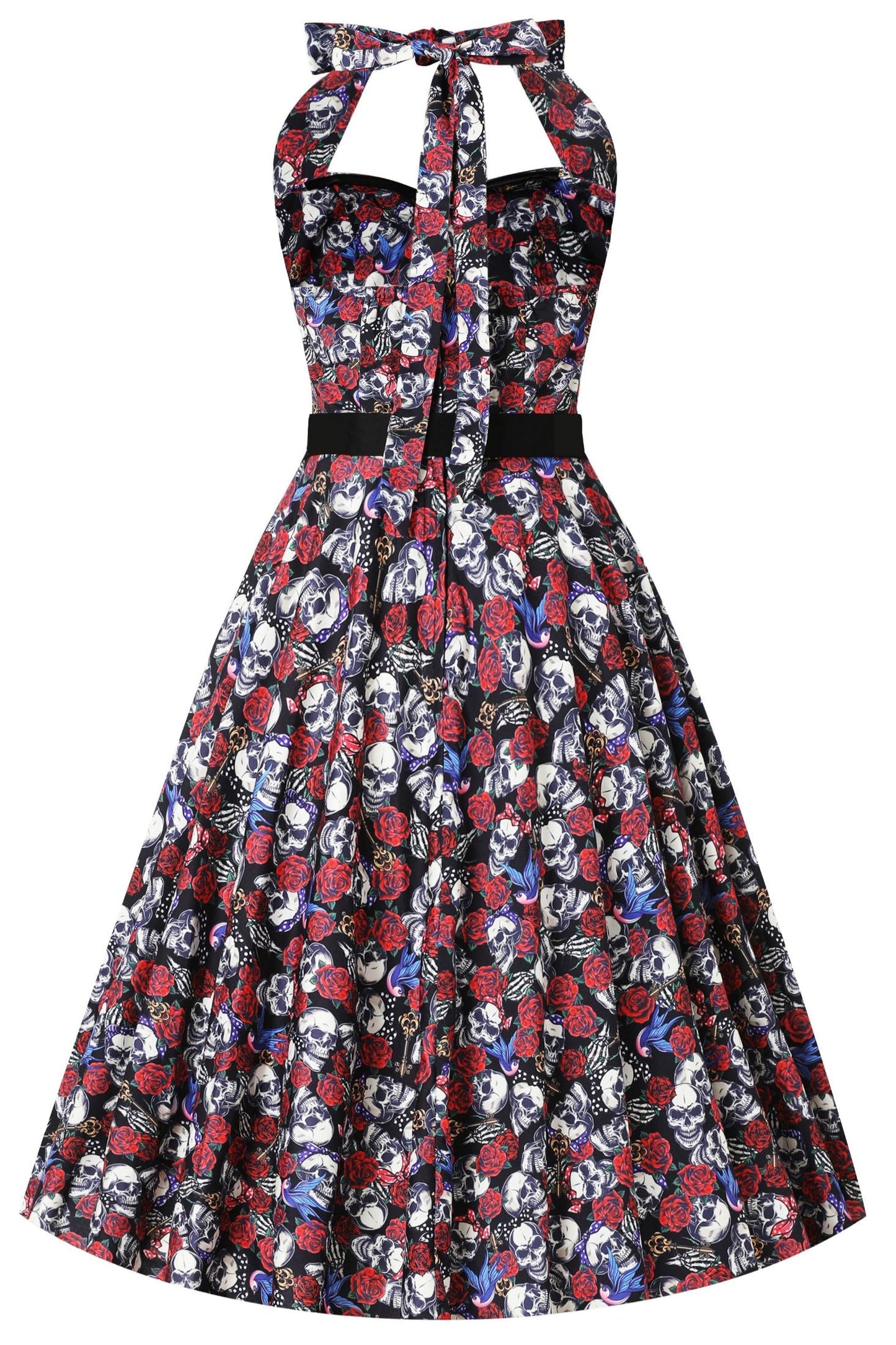 Daisy Rockabilly Pinup Girl Skull Halter Dress