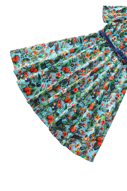 Penelope Tropical Parrot Shirt Dress