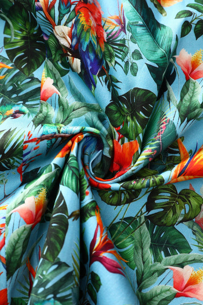 Penelope Tropical Parrot Shirt Dress