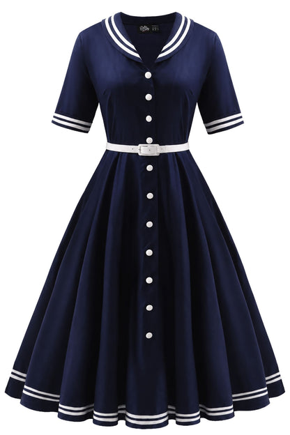 Mollie Nautical Full Circle Shirt Dress