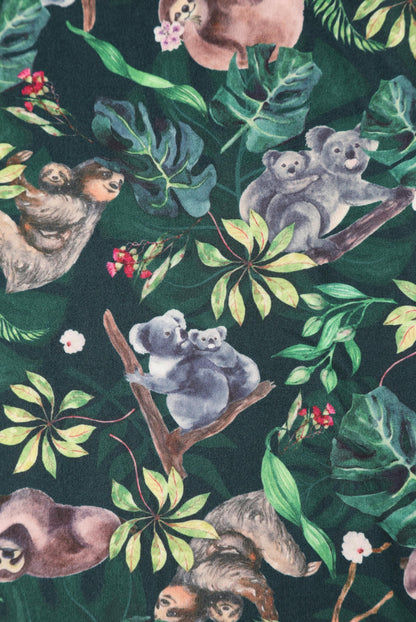 Donna Crossover Koala & Sloth Casual Dress
