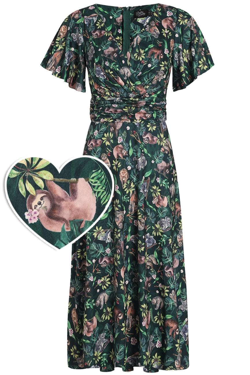 Donna Crossover Koala & Sloth Casual Dress