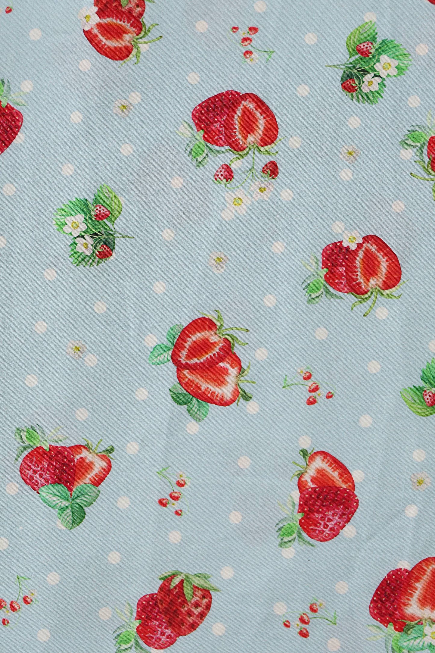 Ophelia Light Blue Strawberry Midi Dress