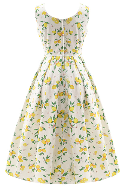 Ophelia White Lemon Midi Dress