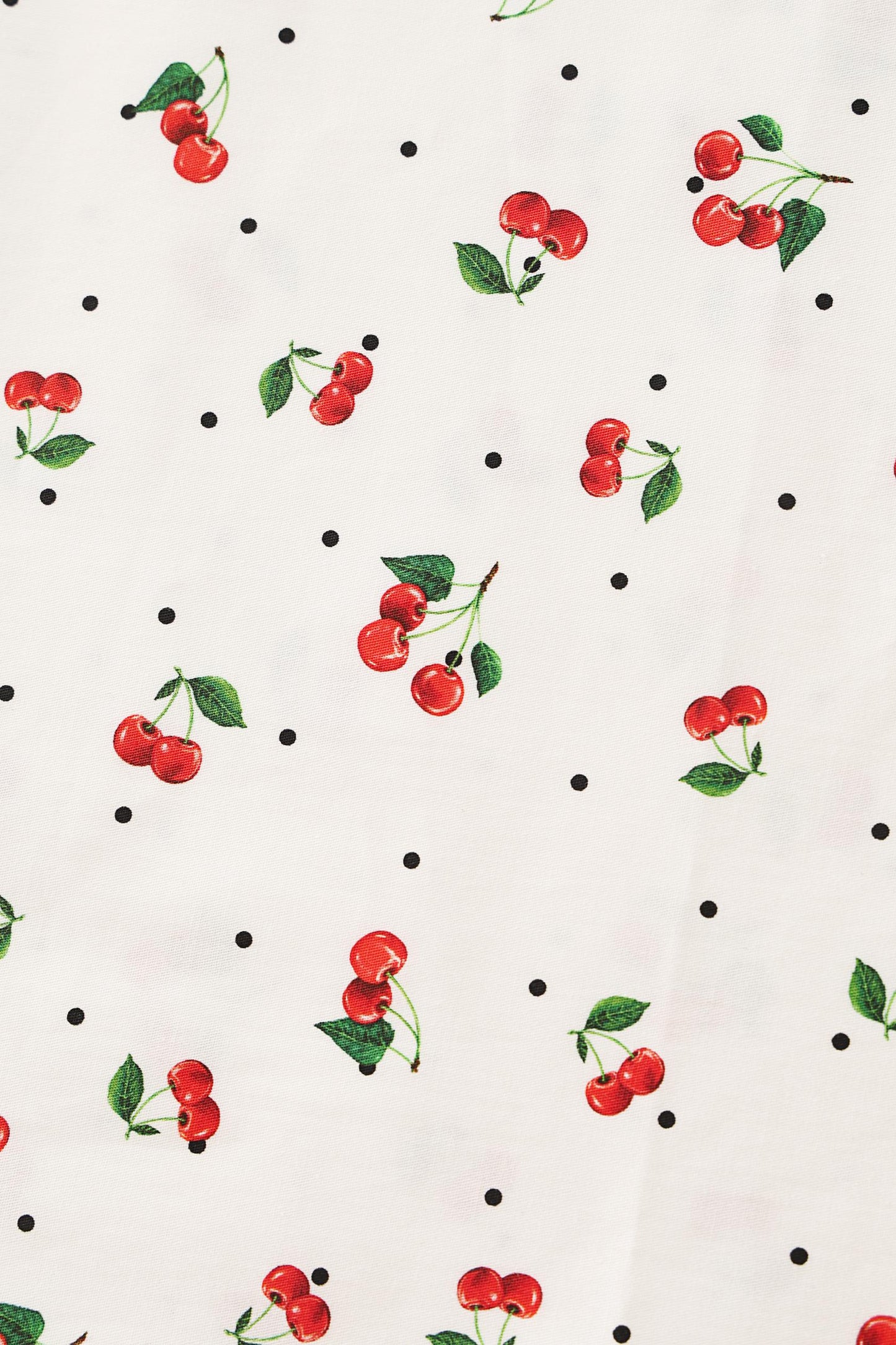 Ophelia White Cherry Midi Dress