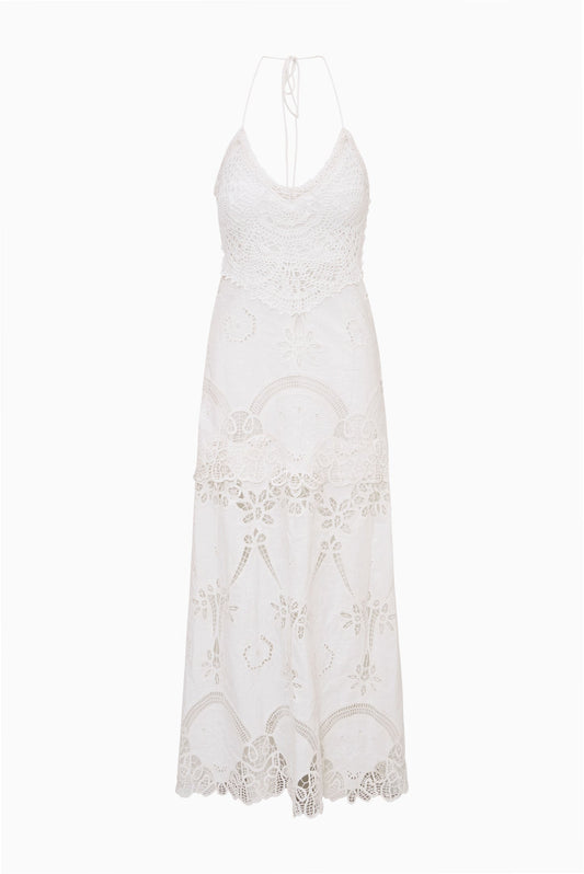 Veyla Crochet Eyelet Maxi Dress
