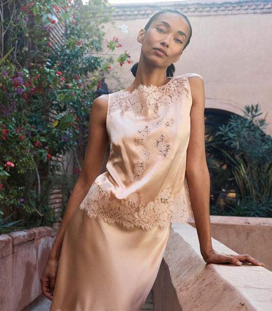 VIVIANE TOP -- PEACH SORBET