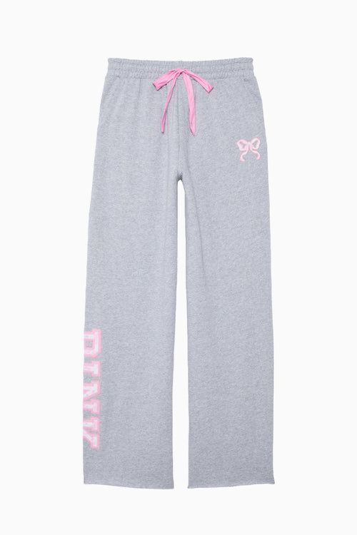 PINK x LoveShackFancy Wide-Leg Sweatpants - VS MEDIUM HEATHER GREY