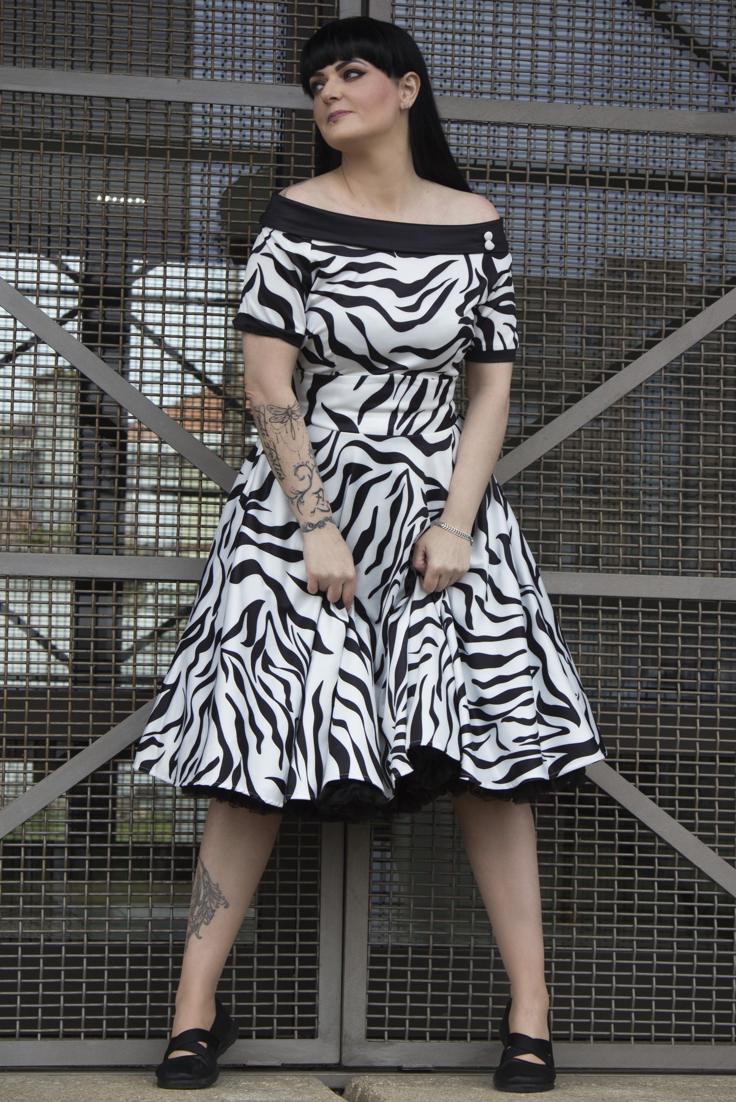 Darlene Zebra Flared Dress