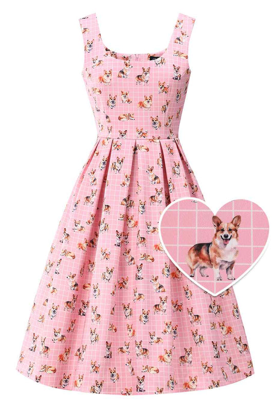 Amanda Corgi Pink Swing Dress