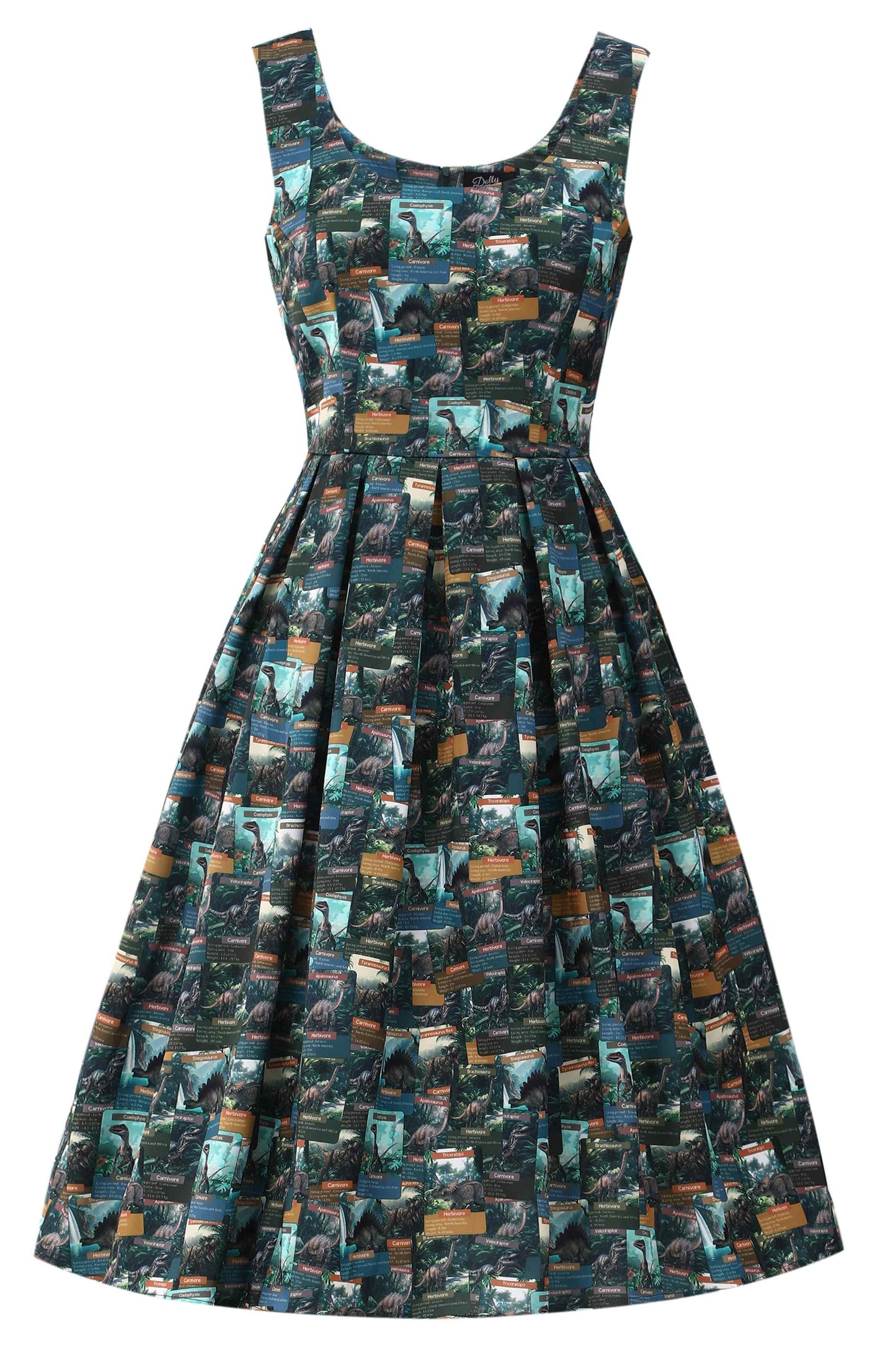 Amanda Green Dinosaur Flash Card Swing Dress