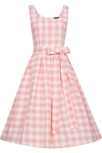 Amanda Pink Gingham Swing Dress