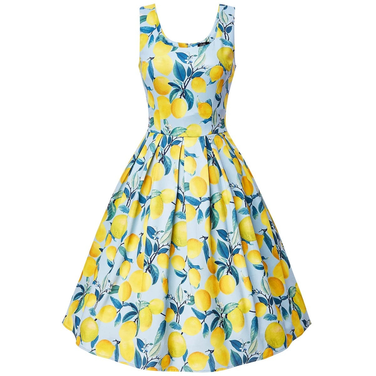 Amanda Light Blue Lemon Swing Dress