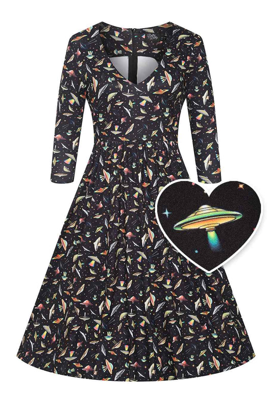 Billie Black UFO Spaceship Flared Dress
