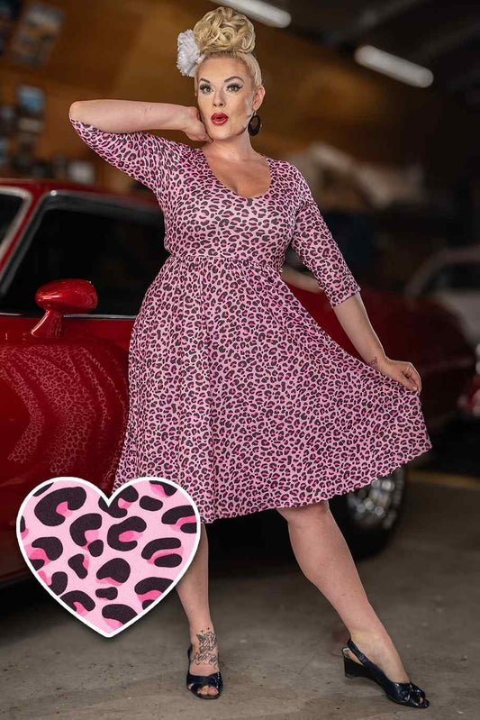 Billie Pink Leopard Print Dress